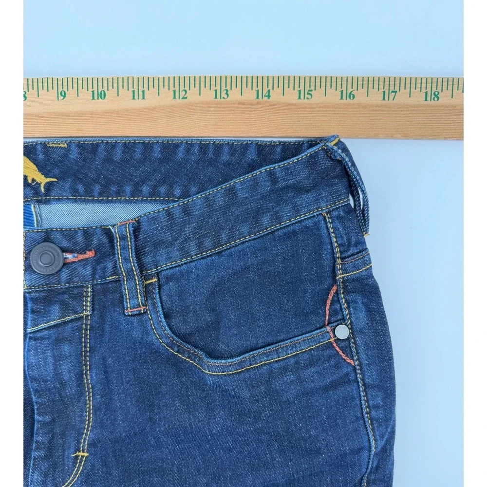 Tommy Bahama Mens 33x32 Vintage Straight Jeans Dark Wash Indigo Blue Denim